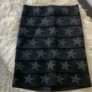 Zara black w/ stars form fitting stretch skirt